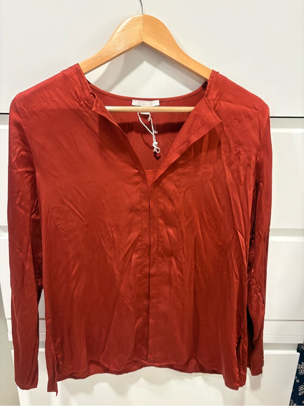 EUC | COS 100% Silk Blouse | Size 8 | Copper